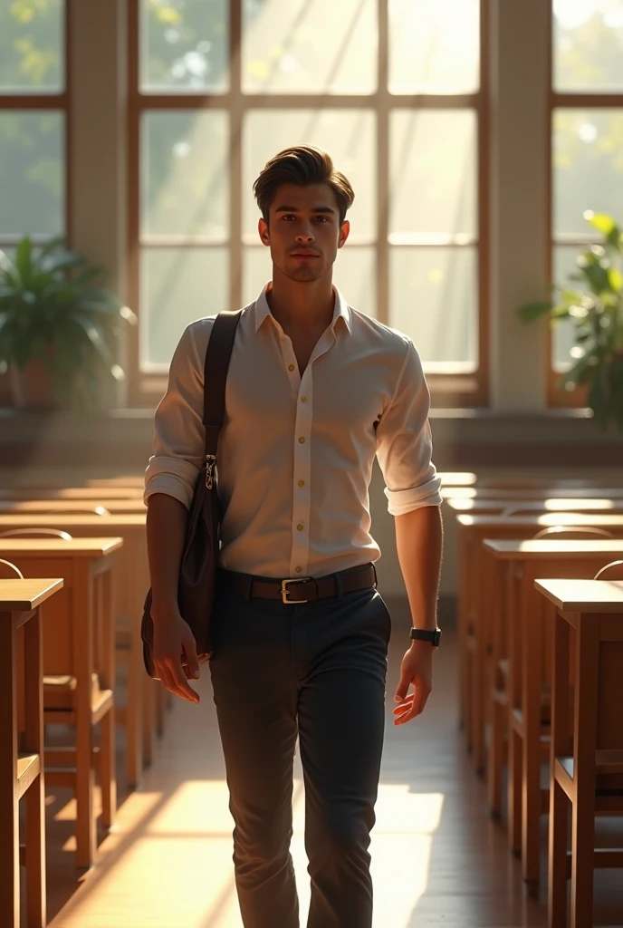 8 to me.Create a handsome man who goes to class