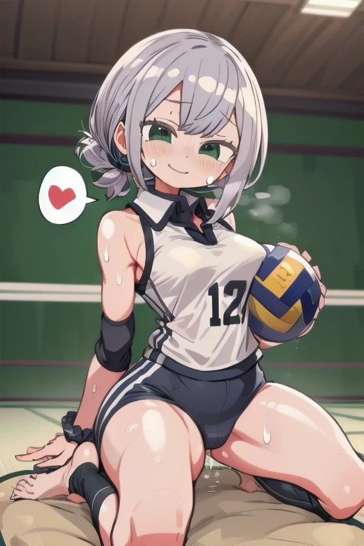 unity 8k wallpaper, anatomically correct, (((masterpiece))), (((best quality))), (((ultra detailed))), (((high-resolution))), ((Ultimate cutie)), perfect hands, perfect finger, (((good anatomy))), detailed beautiful face, shiny hair, (((gyaru))), (potbelly), (curvy), medium breasts, ((Thick thighs)), (((solo))), ((seductive smile)), (((blush))),
BREAK, (((sit astride the perfectly spherical shape 6-inch volleyball))), (((Straddling a perfectly spherical 6" volleyball))), (((Perfectly spherical 6" volleyball fits perfectly crotch))), BREAK, (((Rub the Perfectly spherical 6" volleyball against crotch))),
BREAK, (Collared volleyball uniforms), sleeveless, ((buruma)), ((kneepad)), pussy juice stained, (elbow pad), (((sweat))), (((covered in sweat))), ((deep breathing)), in Volleyball Court, indoor, lighting, looking at viewer, full body, (spoken heart)
