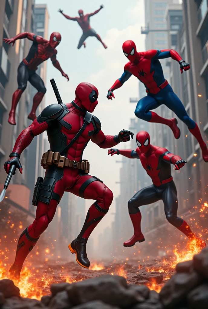 Deadpool et spiderman qui ont vaincu Homelander et omniman en hd