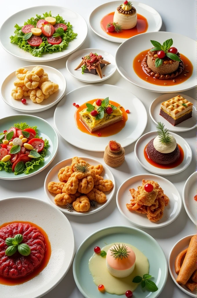 Various types of dishes