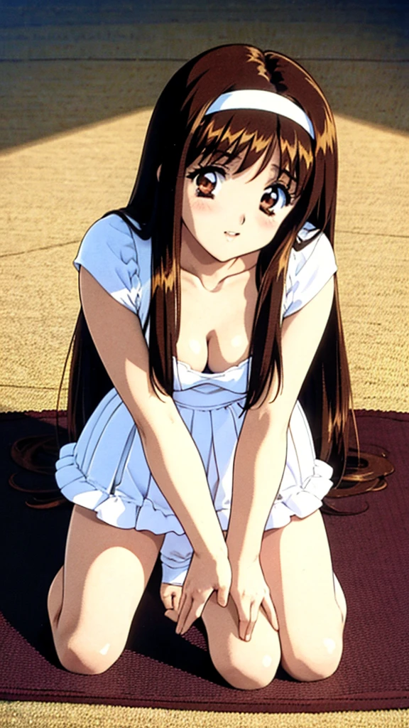 fille toute nue sans son armure qui montre son vagin