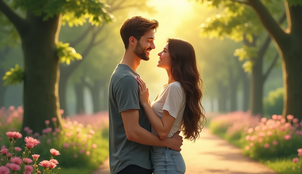Lovers smile,park