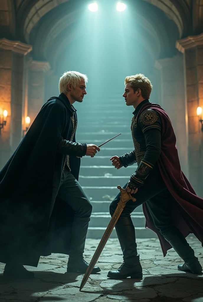 Draco in hogwarts and luke in camp-halfblood are fighting