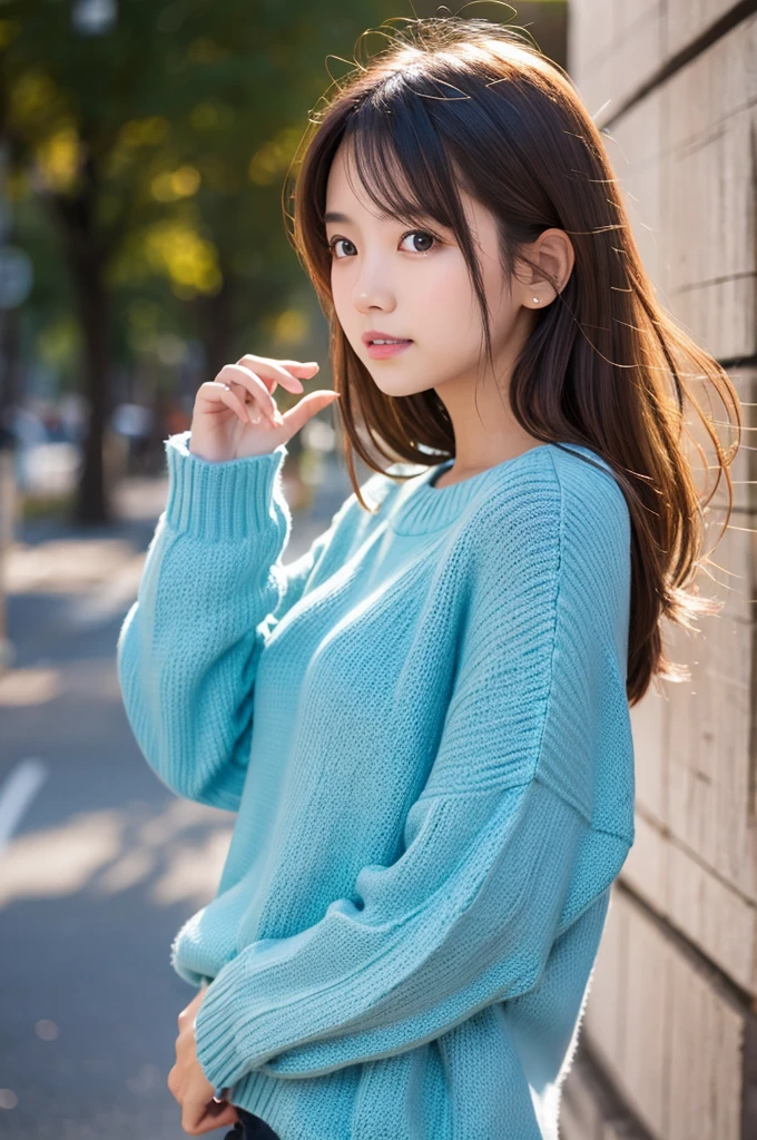 1girl, sweater,
