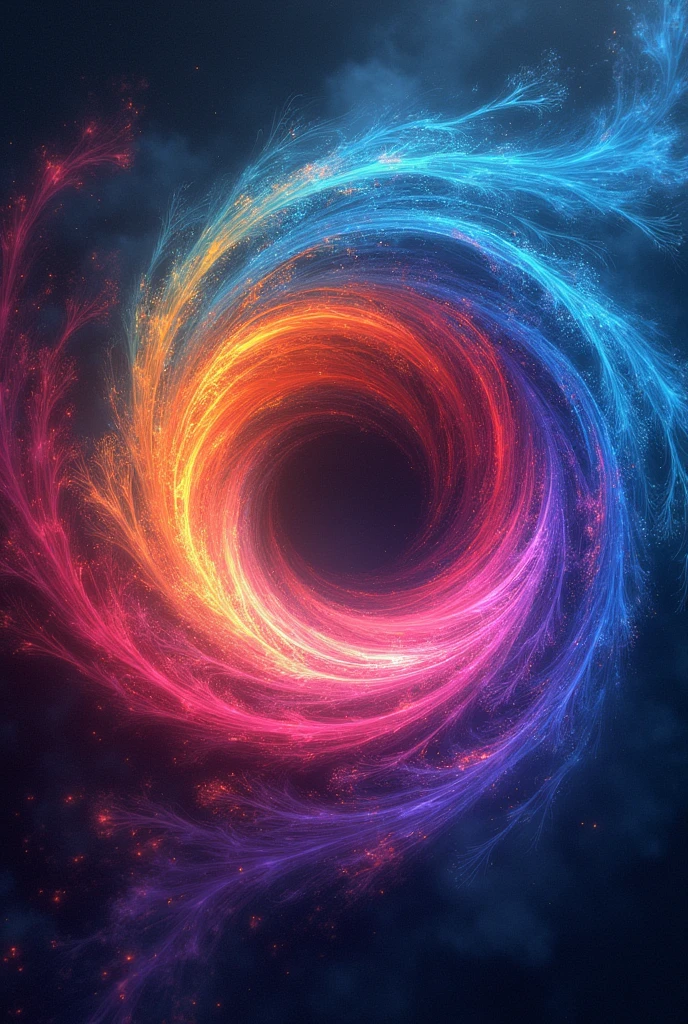 Create an image of a vortex with no people in the image, just the vortex., Create a vortex with vibrant colors