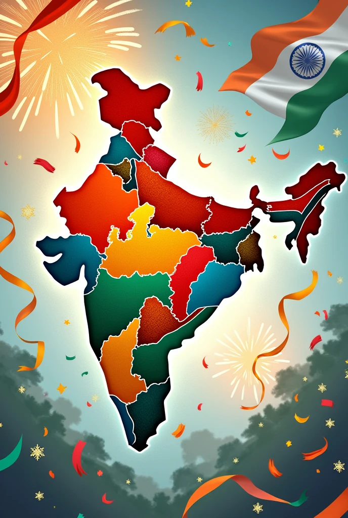 Happy independence day , india map all state