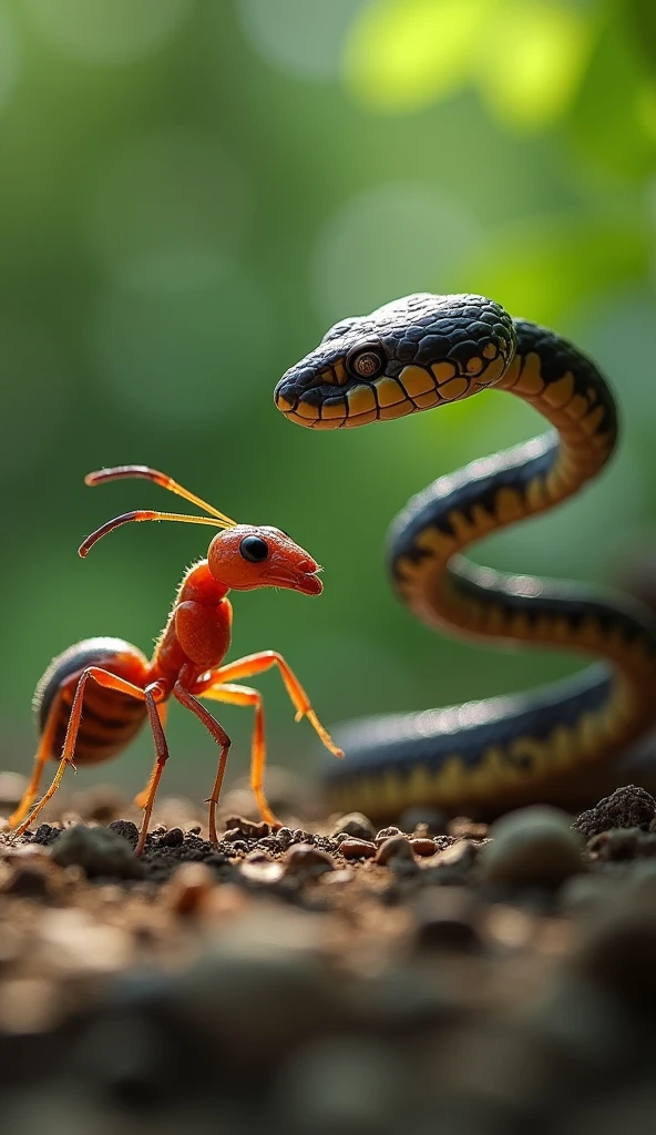 Ant and snake in one frame 