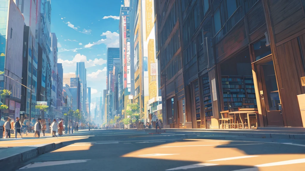 No people、Background only、Flat Line、anime、anime調、デジタルanimeアート、photograph、Back Blur、high quality、High resolution、Very detailed、Angle from the feet、library、dim