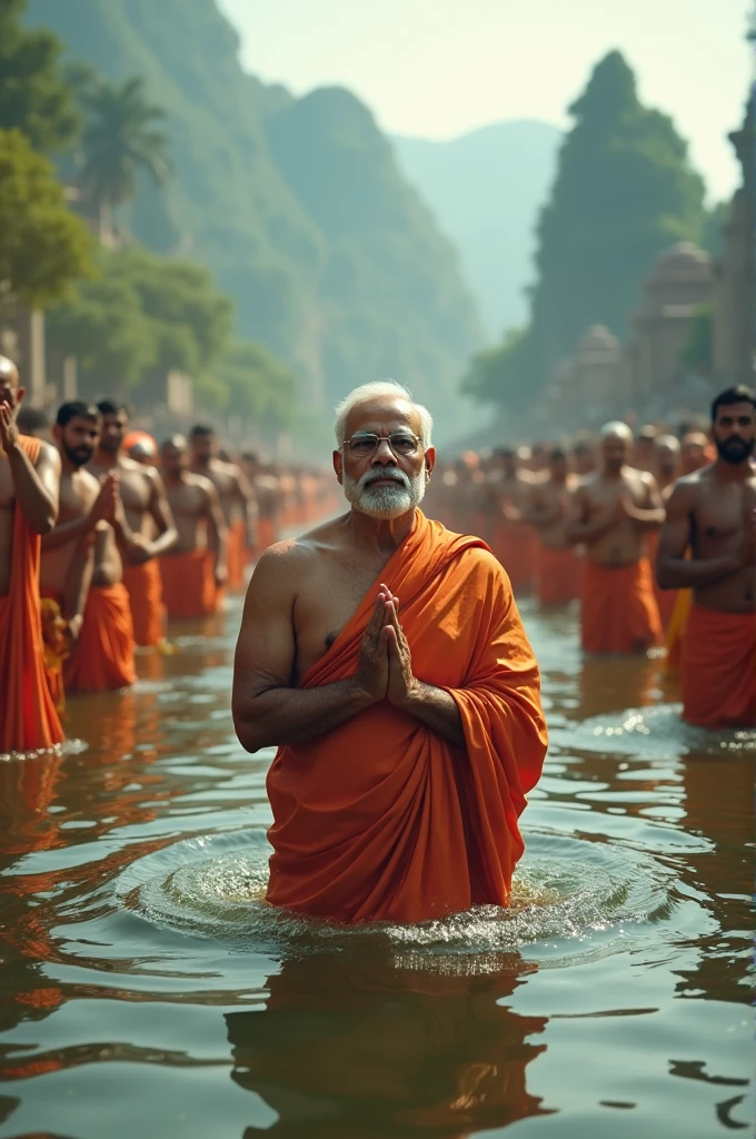 Narendra Modi Bathing