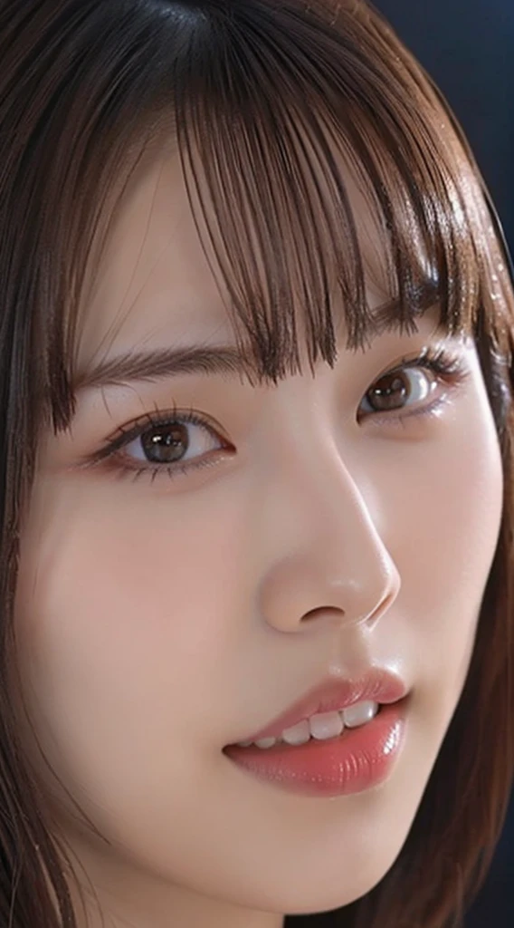 ((((masterpiece, best quality, high resolution)))), Extremely detailed 8K, Beautiful girl with voluptuous body, (Ultra HD, Ultra-detailed, Highly detailed, Highly realistic, Ultra-realistic, photograph realistic), (1girl:1.5), (Realistic white hair), short wavy black hair, bob cut, (dynamic poses), facing at camera, light smile, purple eyes, average breasts, (beautiful detailed face, beautiful detailed eyes), (white tank top, thin material), cleavage, dark jean shorts, glow, sweat, (sunbeam, sunlight)、Fishnet tights