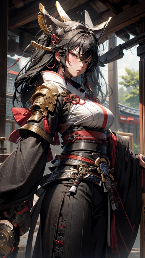 Black Hair、samurai、Big Breasts