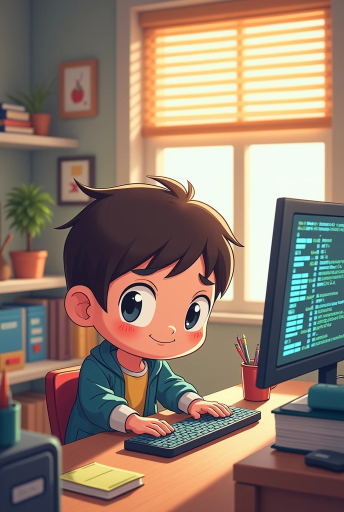 Computer programmer work chibi