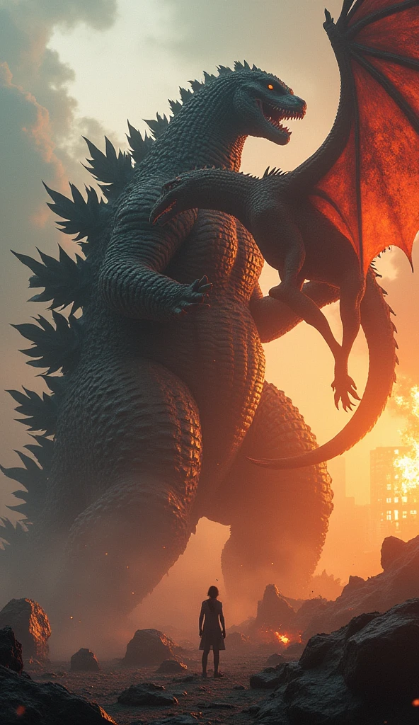 Godzila and dragon in one frame