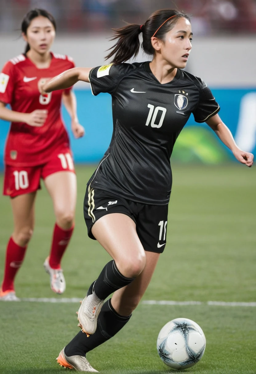 Women's Soccer Players、Sheer uniform、Showing through、ground、Competition
