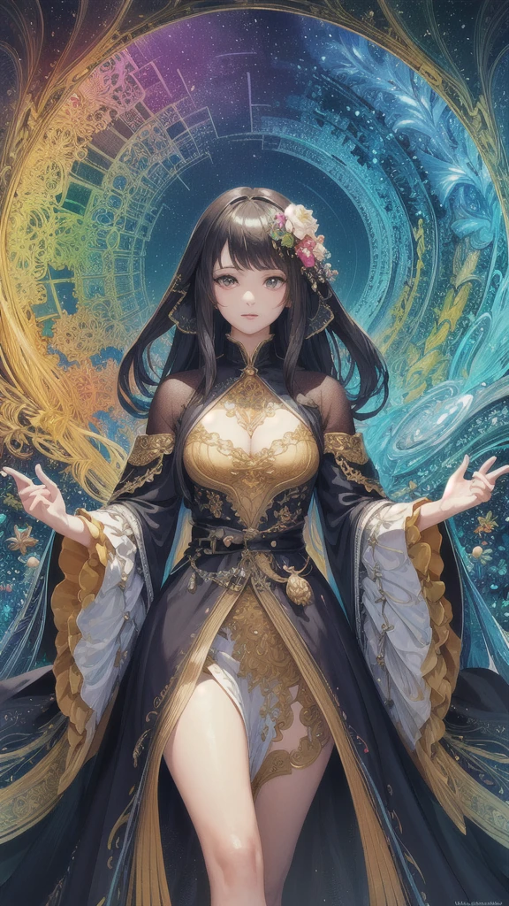 (masterpiece, Top quality, best quality, Official Art, beautiful and aesthetic:1.2), (1 Girl), Extremely detailed,(Fractal Art:1.3),rich and colorful,The most detailed