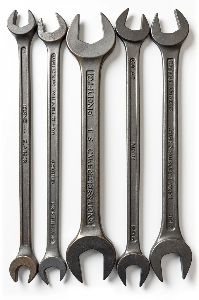 Collage picture of different types of wrenches and form it in wrench shape