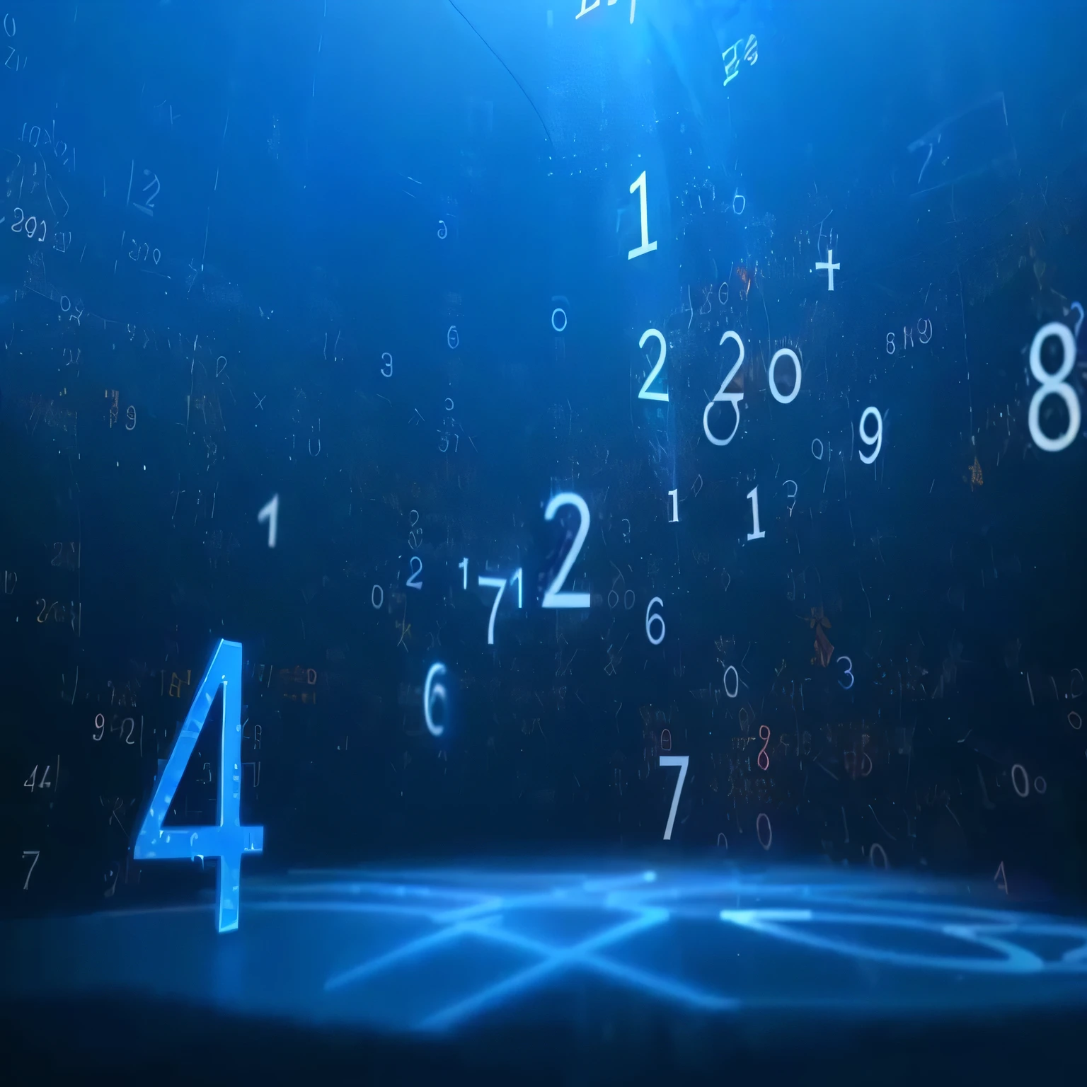 Close-up of many numbers floating in the air, Numerology, numeric value, sacred numbers, matrix symbols in the background, esoteric equation heaven, 🚀🚀🚀, Math equations in the background, The mystery of quotient, r number, 2045, math, Mystery!!