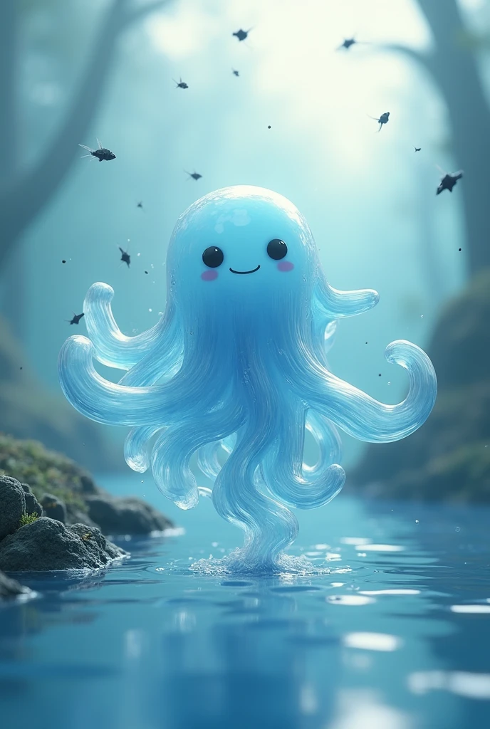 Ecrie le mot "blob" on the theme of water