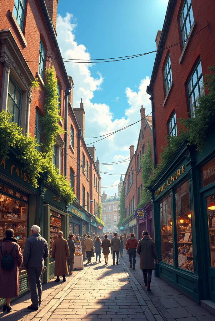 December 1987,A clear afternoon,In a small alley in London,The flow of people