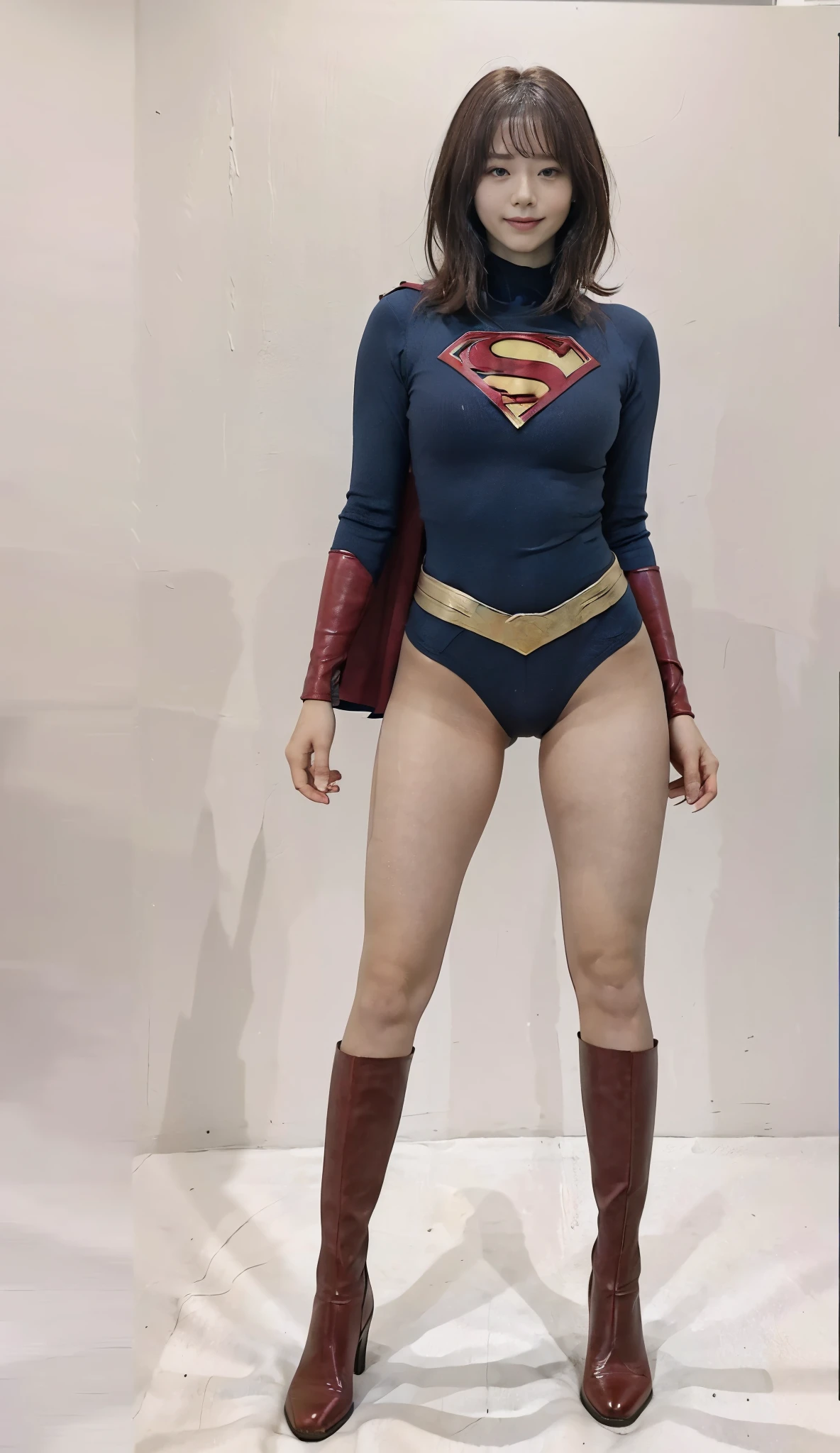 No background、(((Looking down、Looking down)))、(((Beautiful legs in black tights.)))、(((Legally express the beauty of your smile)))、((((Make the most of your original images)))、(((Supergirl Costume)))、(((Beautiful short bob hair)))、(((suffering)))、(((Please wear black tights....、Wear red boots)))、((Best image quality、8k))、((Highest quality、8k、masterpiece:1.3))、(((Preserve background )))、Sharp focus:1.2、Beautiful woman with perfect figure:1.4、Slim Abs:1.2、Wet body:1.5、Highly detailed face and skin texture、8k