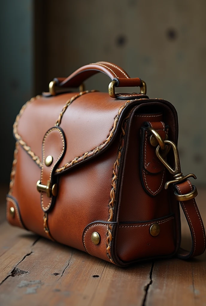 Heritage in Every Stitch: Photograph a vintage bag with close-up shots of its stitching and materials, emphasizing its quality and history.