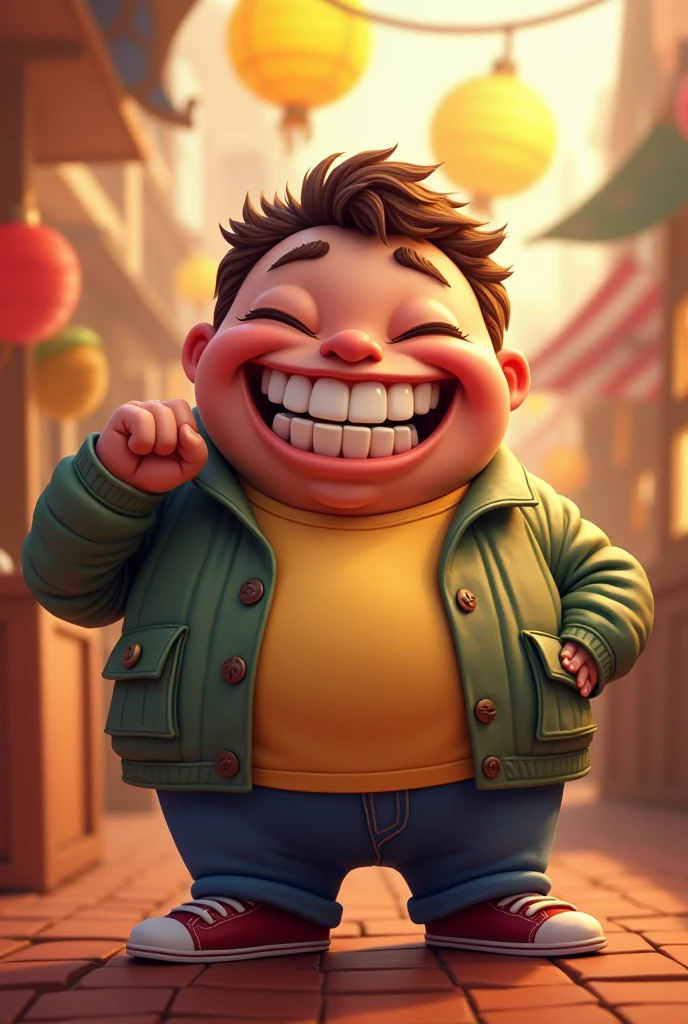 generate an image of person who is very jolly and expresses "I told you " vibes