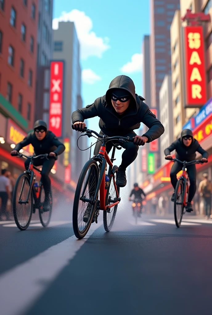 A thief going on a bike police chases pixar