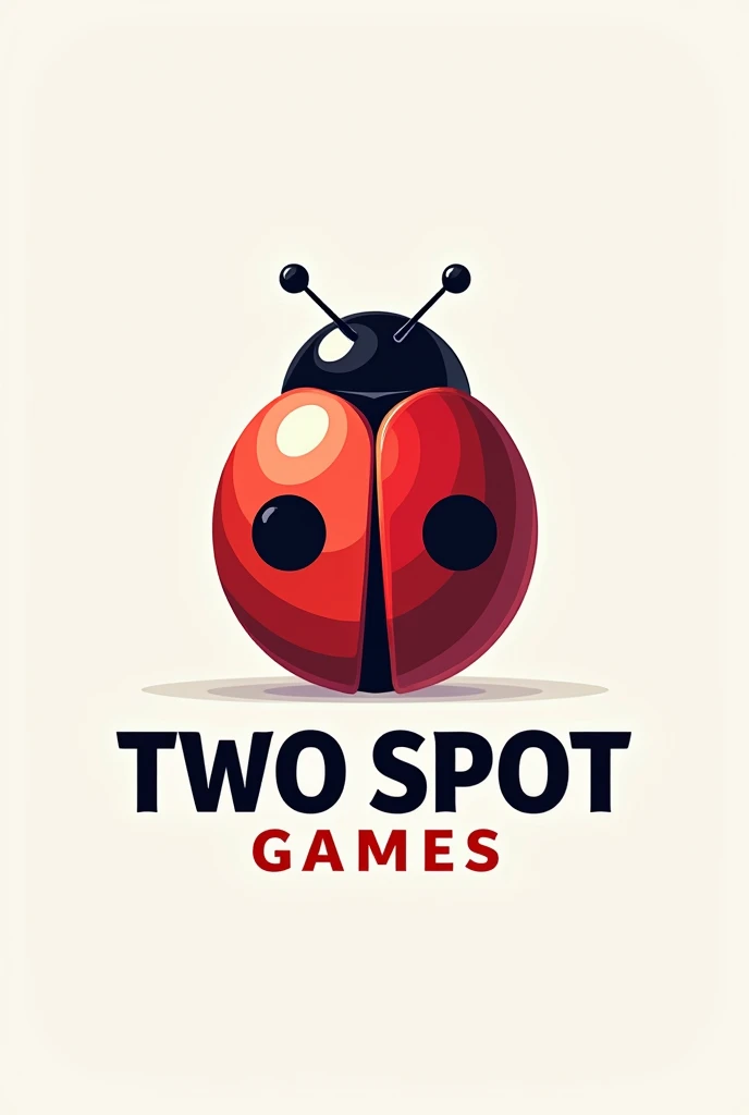 Two spot Ladybug with (TWO SPOT GAMES) name in the picture company logo vector image