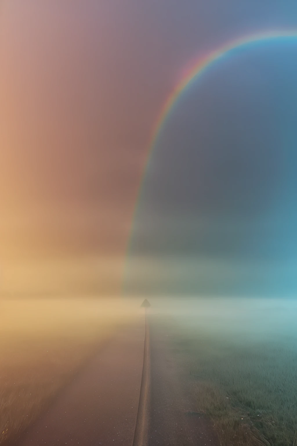 masterpiece, best quality, extremely detailed CG unity 8k wallpaper, Mysterious fog illustration. A hazy effect with a fantastic rainbow-colored fog, 