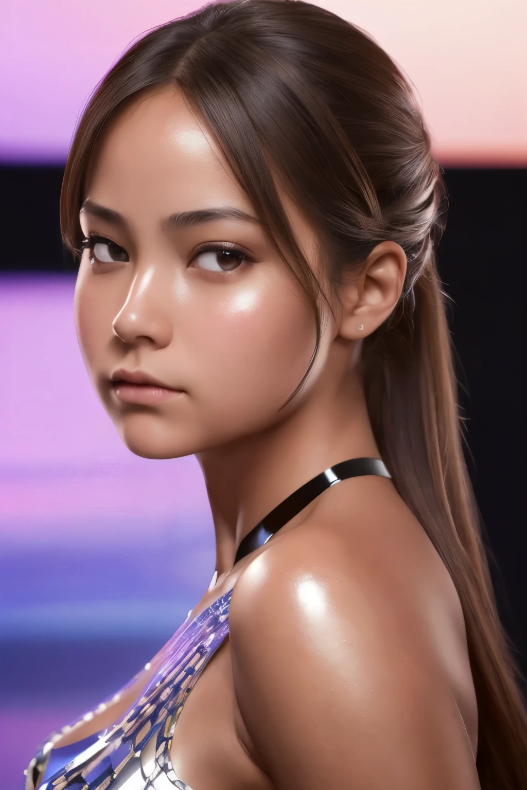 
1girl,( looking at viewer:1.5),(FACE FOCUS),(upper body),, (closed mouth:1.5), high definition,1HEAD,, best quality, ultra high res, (photorealistic:1.5),(Skin reflection:1.3), RAW photo,physically-based rendering,, shiny skin,, curvy, , simple background,
