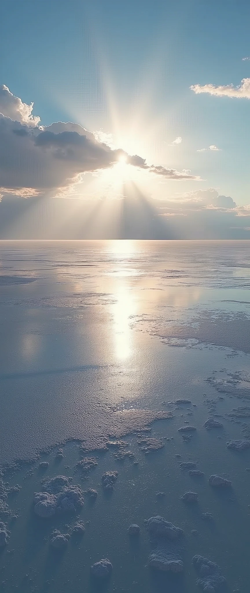 (masterpiece:1.2,Highest quality,Ultra-high resolution,Very detailed,Realistic,RAW Photos:1.2,Elaborate photos),8k,wallpaper,(Ray Tracing),Bolivia,Uyuni salt lake,The flattest place in the world,(A majestic salt lake,Drawing a beautiful and endless water surface,Diffuse reflection of light),(A photograph capturing the magnificent scenery reflected on the water's surface:2.0),Asahi