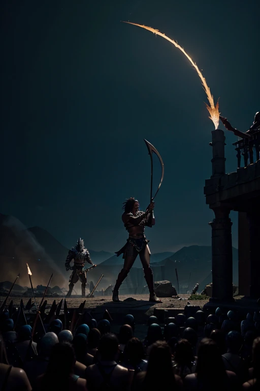The warriors unleashed their weapons upon Malakar, arrows and spears imbued with the light of the Luminaris piercing his dark hide. Though their attacks could not kill the great dragon, they distracted him long enough for Seraphion to regain his streng