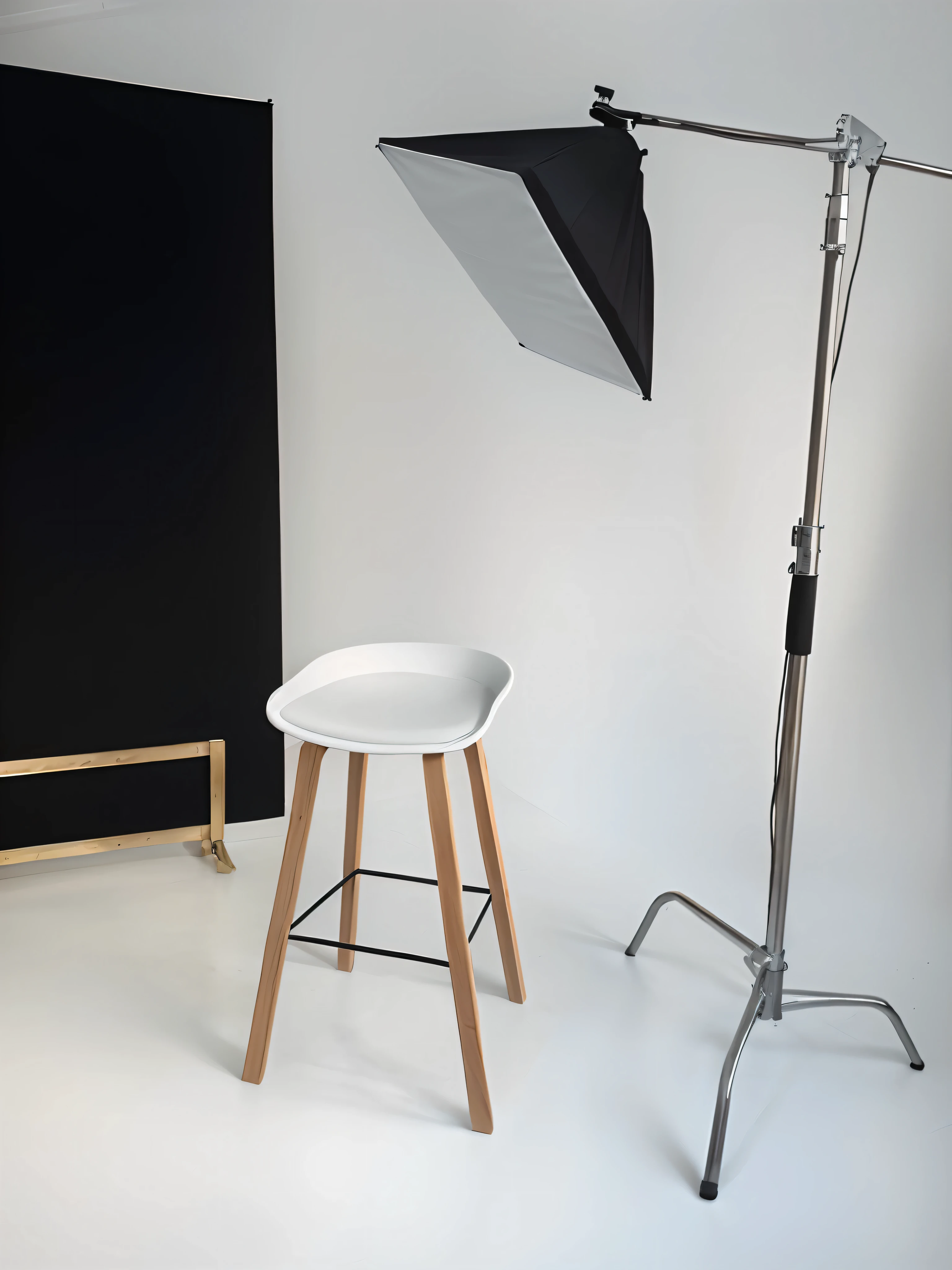 The studio has a white armchair and a black background, Studio filming in style, product photography, Commercial photo shoot, Commercial Photography, Studio filming, Commercial, Iluminação de produtos para photographic studio, Studio photo session, Filmado em um photographic studio, professional studio photography, photographic studio, Studio Product Photography, high contrast studio lighting, product photography, Commercial Photography, no photographic studio