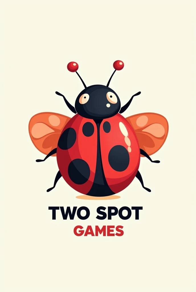 Two spot Ladybug with (TWO SPOT GAMES) name in the picture company logo vector image