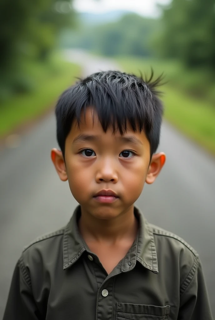 boy eye contact in road