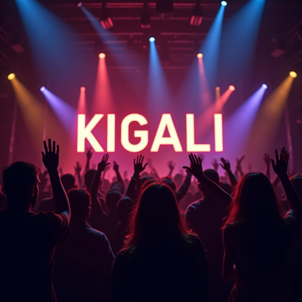 Generate the best logo use the picture when people are in the party enjoying the show and add the the title in front of the people and add this title between KIGALI ALL STAR INFLUENCER 