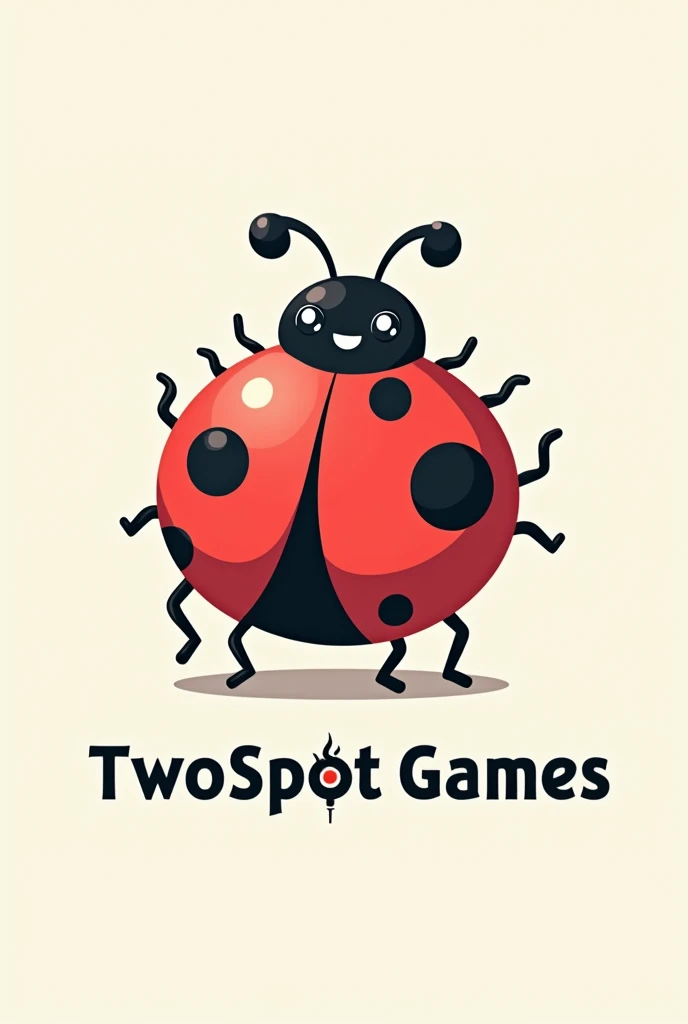 Two spot Ladybug with (TWO SPOT GAMES) name in the picture company logo vector image