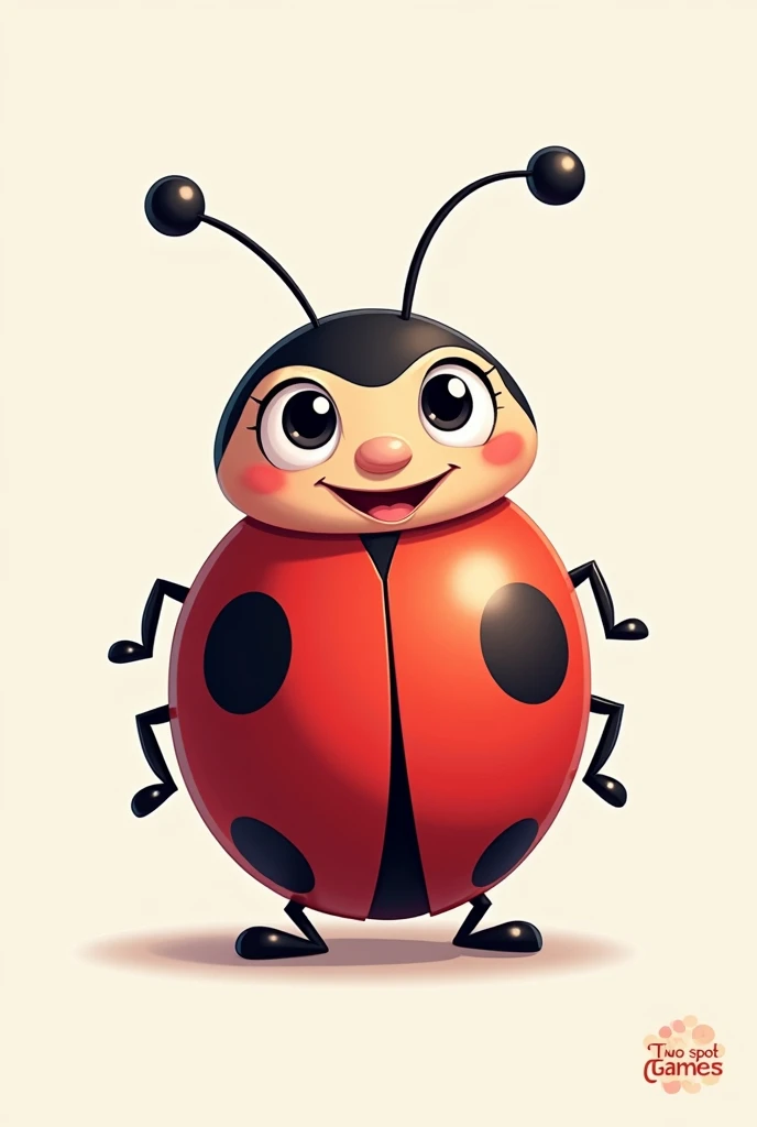 Two spot Ladybug with (TWO SPOT GAMES) name in the picture company logo vector image