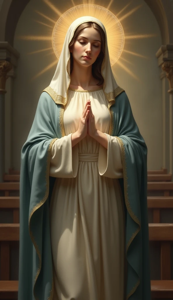 Beautiful Virgin Mary of the Protestant Church, whole body