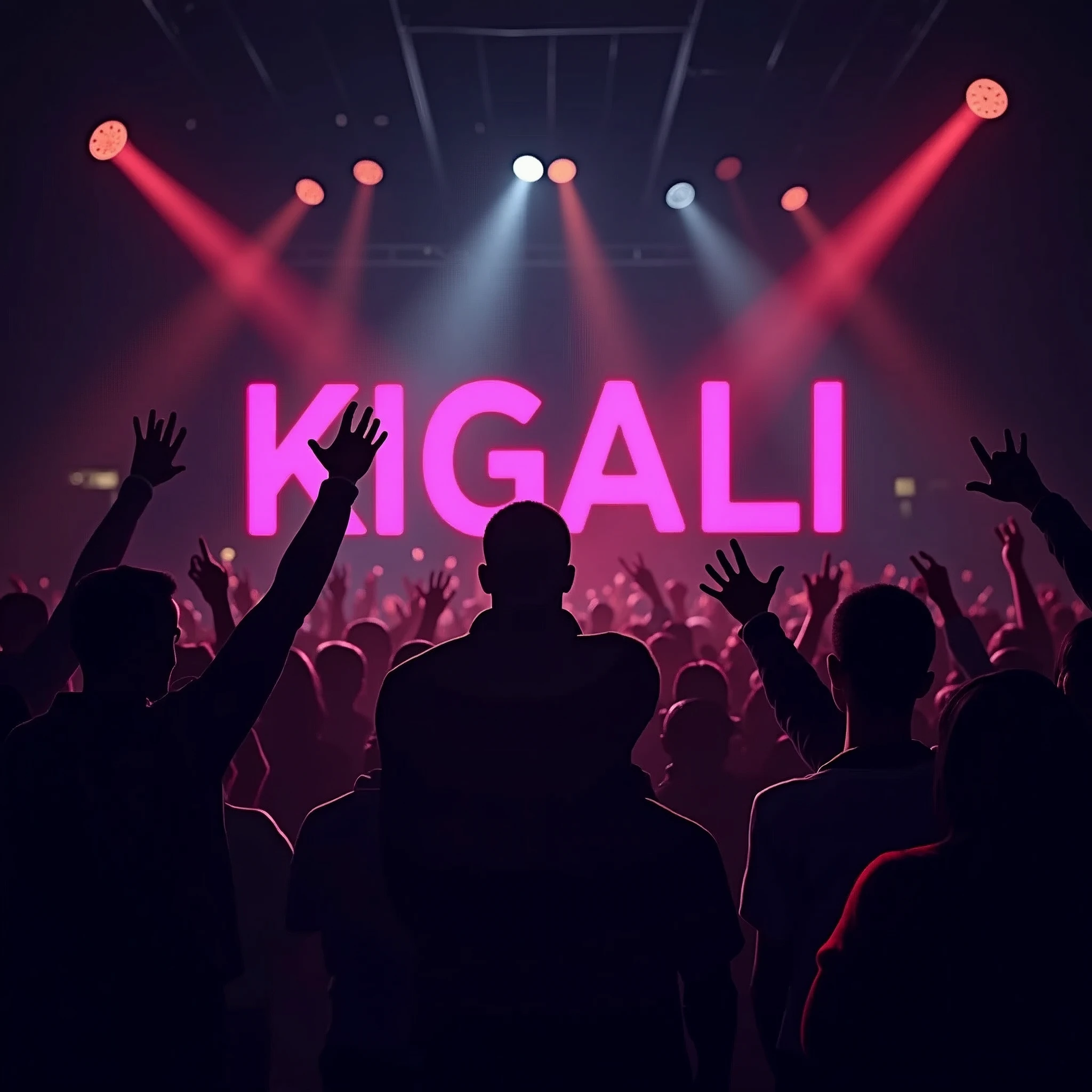 Generate the best logo use the picture when people are in the party enjoying the show and add the the title in front of the people and add this title between by using this words KIGALI ALL STAR INFLUENCER 