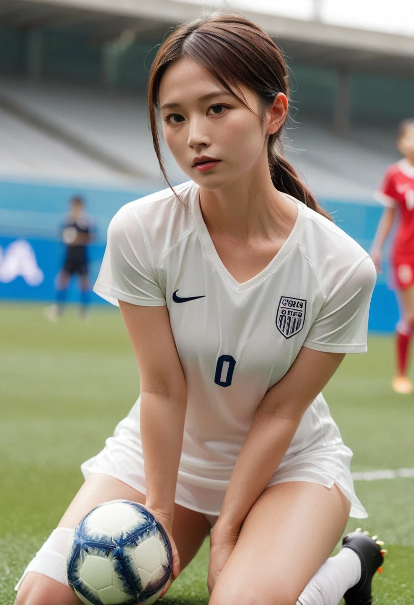 Playing in a sexy sheer uniform、Female Soccer Players、Olympic