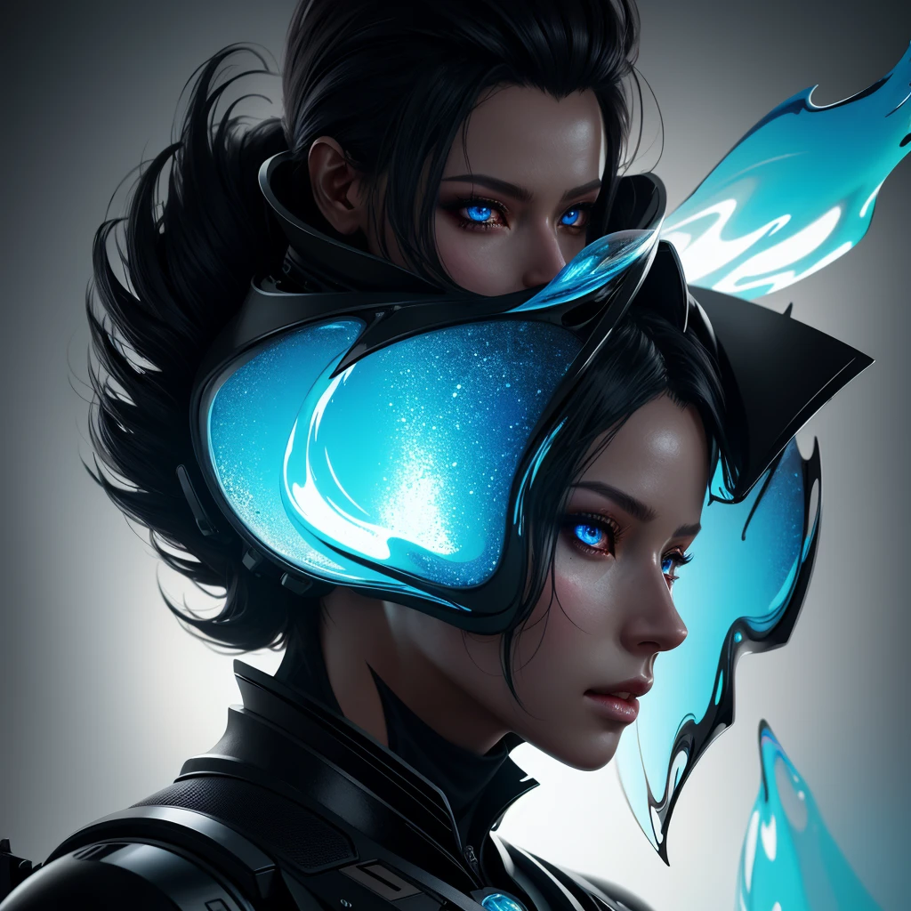 double exposure, Molten glass, high image quality, diffuse lighting, Unique character design, high detail,stylishly,permission 8k, masterpiece, top quality,