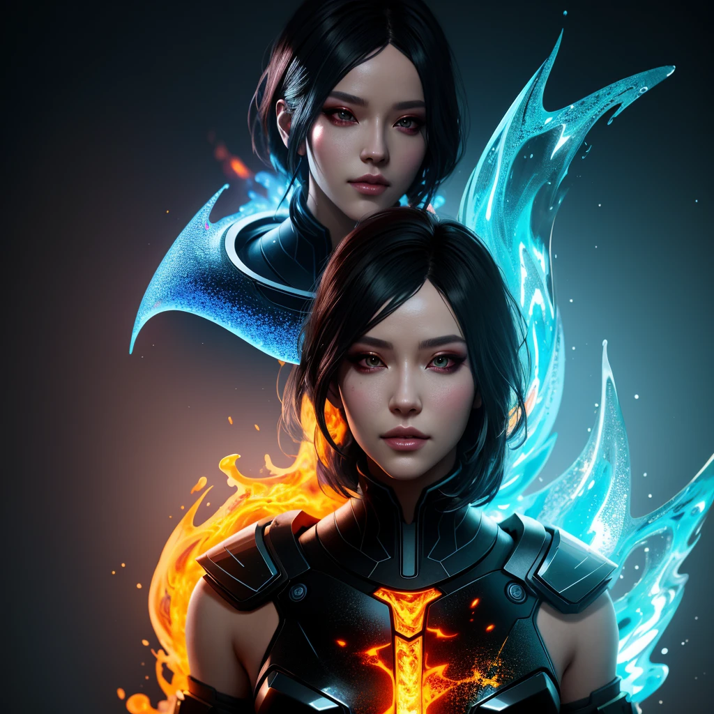 double exposure, Molten glass, high image quality, diffuse lighting, Unique character design, high detail,stylishly,permission 8k, masterpiece, top quality,