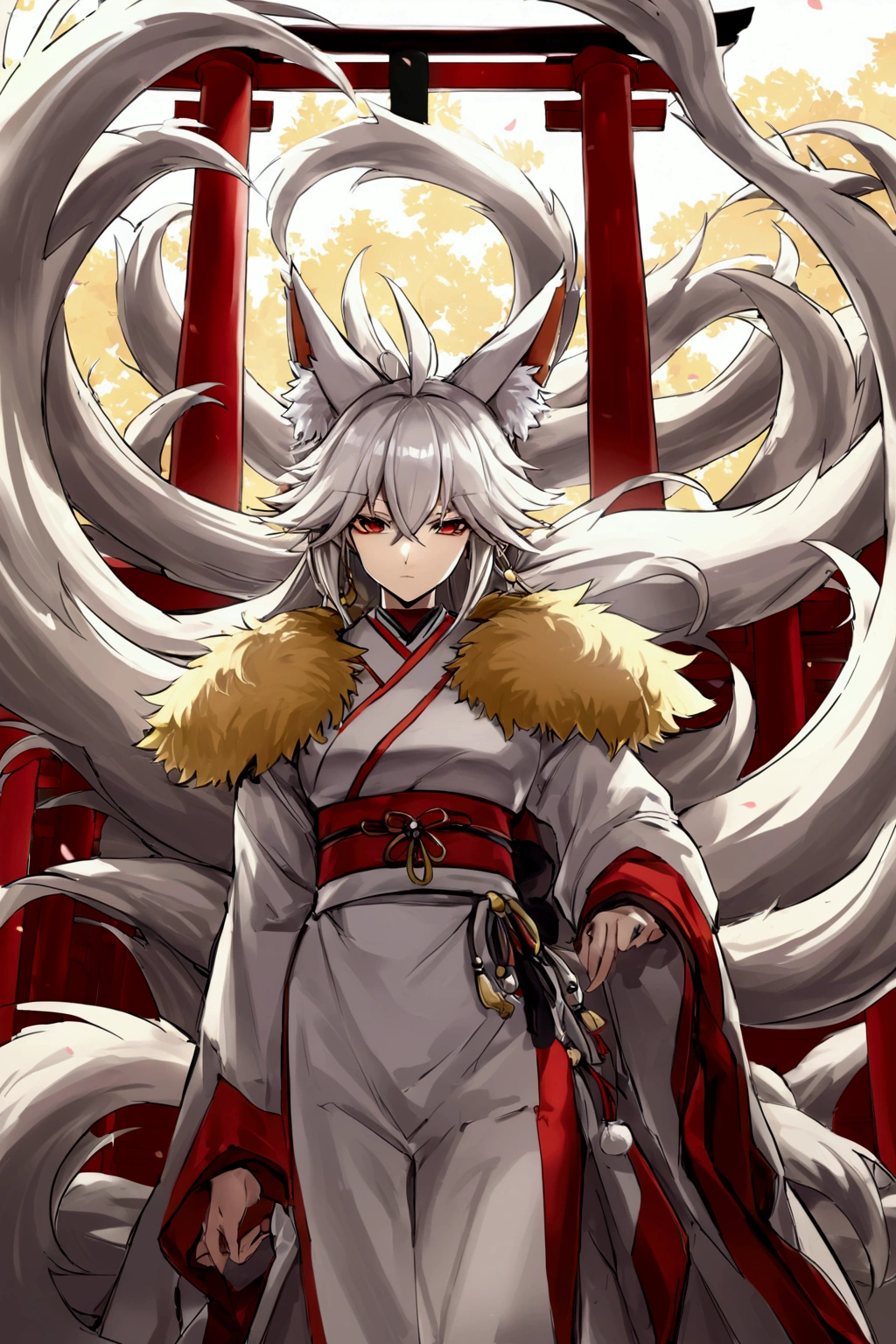 torii Golden fur, white face, nine tails Nine-Tailed Fox