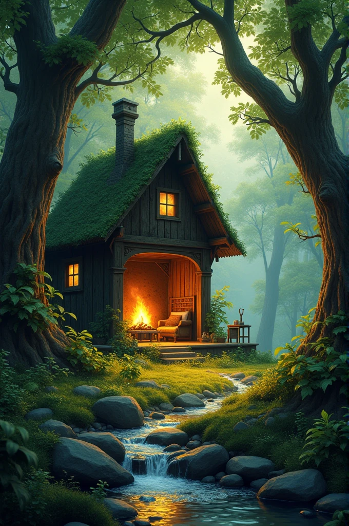 A room in a forest