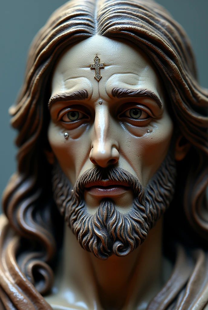 Jesus Christ crying pendant add small pecies of diamond on it
Add diamond on the whole face