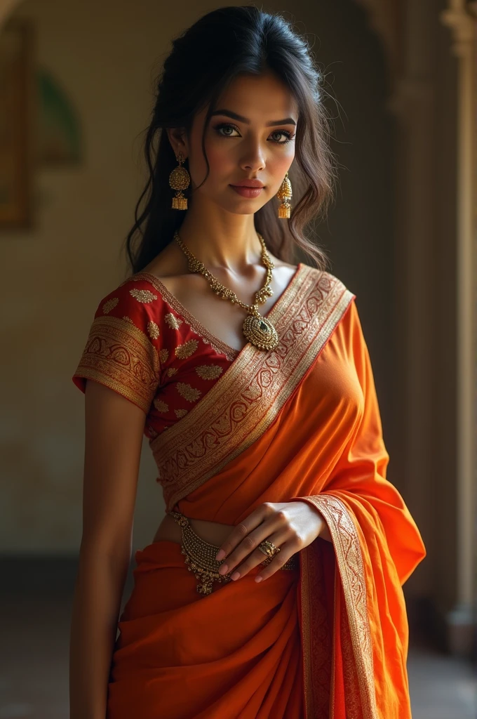 Saree sexy look woman