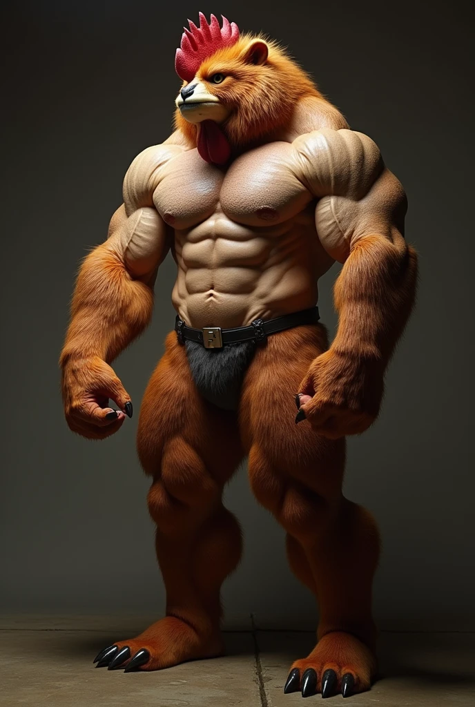 Naked Muscular furry bara big cock.
