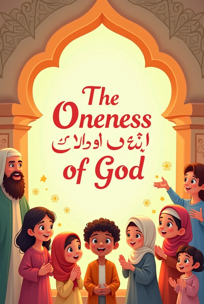 Cartoon Thumbnail image  for Muslim kids with the text "Oneness of God "
