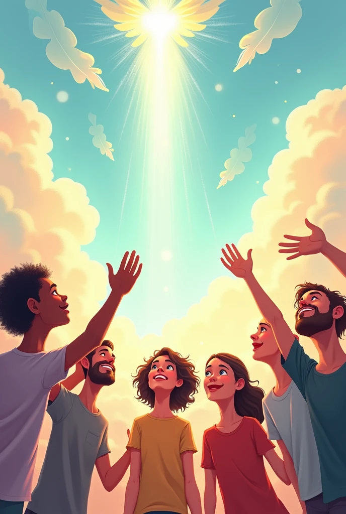 It is common for anyone in this world to wish for heaven cartoon illustration